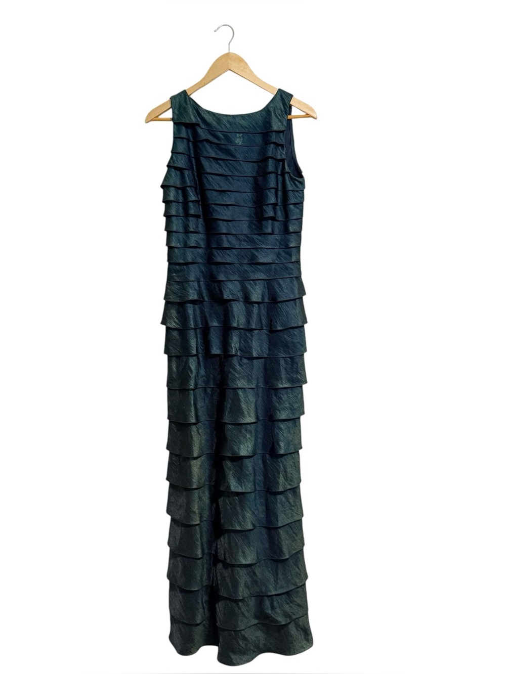 Adrianna Papell Iridescent Tiered Layered Taffeta Gown Size 10 - Picture 2 of 7
